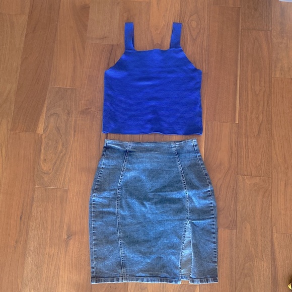 Denim Pencil Skirt High Waisted - Picture 7 of 7